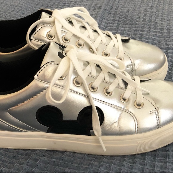 Disney Silver Metallic Sneakers with Black Mouse Ears - Picture 12 of 14